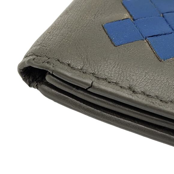Bottega Veneta Nappa Intrecciato Bi-Fold Wallet in Gray Blue - Picture 4 of 9